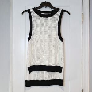 PJK Patterson J Kincaid Open Weave Sleeveless Knit Sweater XS